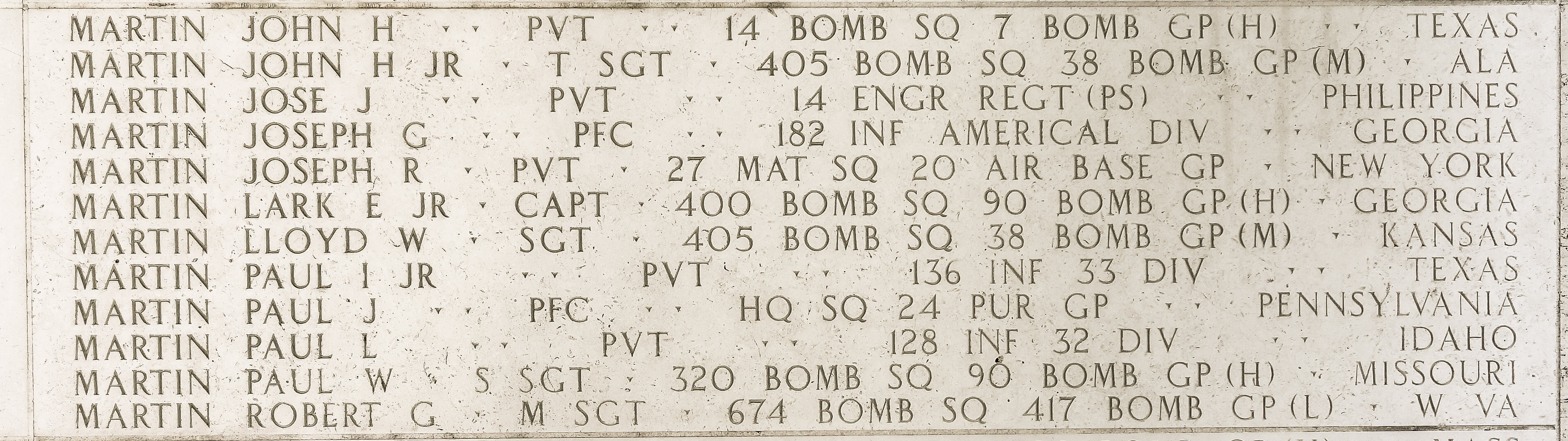 John H. Martin, Technical Sergeant